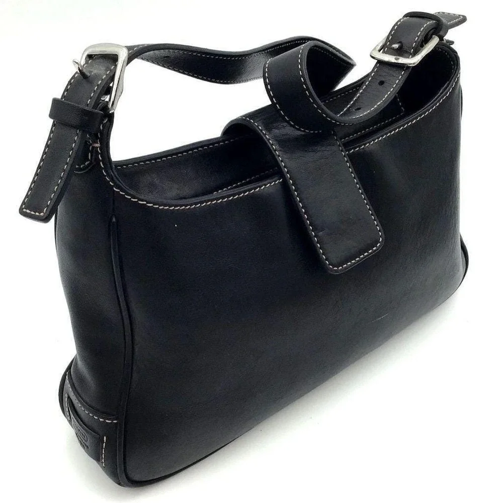 Vintage Coach Women's Black Leather‎ Hamptons Hobo Bag #7789